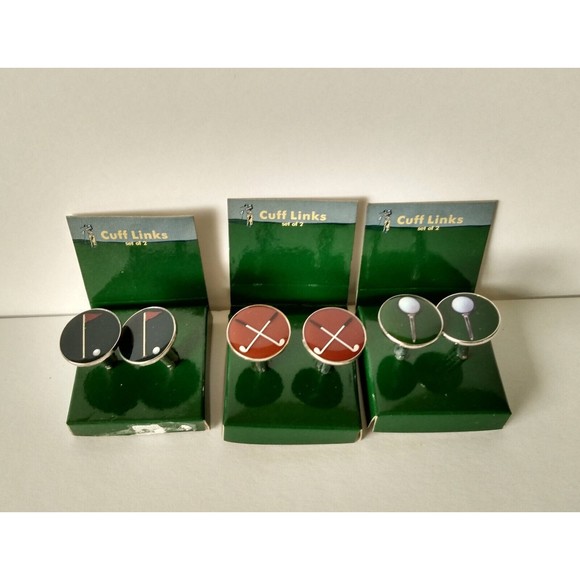 NEW Wholesale Lot Golf Cuff Links Enameled Golf Ball Outing Gift Resale - Picture 9 of 9